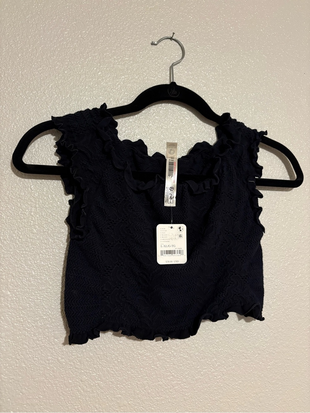 Free People ruffle crop top